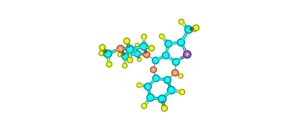 Structure moléculaire de l'olanzapine isolée sur blanc — Photo