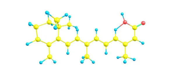 Izotretynoina struktury molekularnej na białym tle — Zdjęcie stockowe