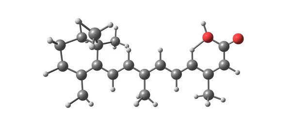 Isotretinoin molekulare Struktur isoliert auf weiß — Stockfoto