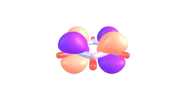 Molekulový orbital benzenu izolované na bílém — Stock fotografie
