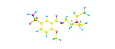 Sulpiride moleküler yapısı üzerinde beyaz izole