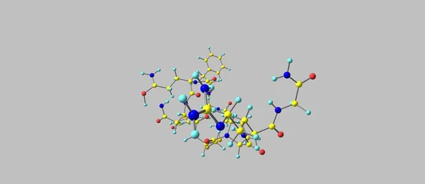 Estrutura molecular da desmopressina isolada sobre cinza — Fotografia de Stock