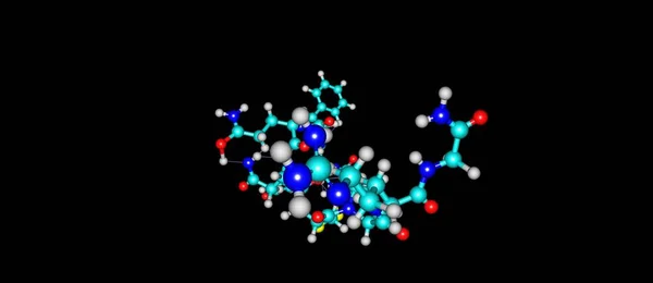 黒の免震デスモプレシン分子構造物 — ストック写真