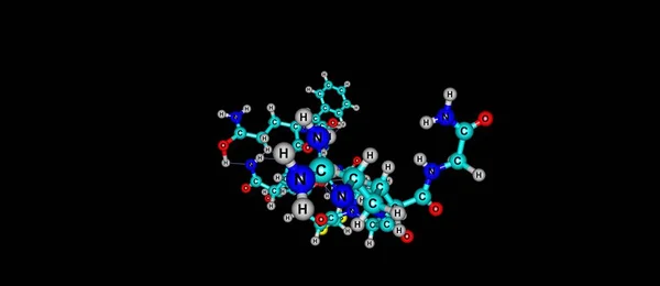 Structure moléculaire de la desmopressine isolée sur du noir — Photo