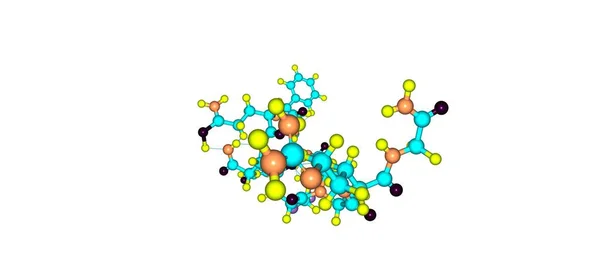 Desmopressin moleküler yapısı üzerinde beyaz izole — Stok fotoğraf