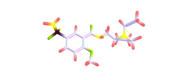 Sulpirid molekulární struktura izolované na bílém — Stock fotografie