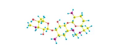 Gentamisin moleküler yapısı üzerinde beyaz izole