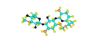 Gentamisin moleküler yapısı üzerinde beyaz izole