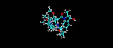 Monomethyl auristatin E moleküler yapısı üzerine siyah izole