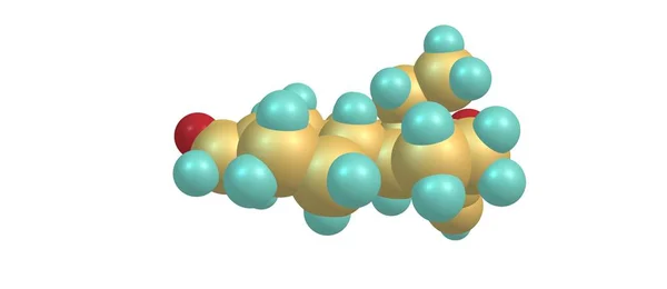 Lewonorgestrel struktury molekularnej na białym tle — Zdjęcie stockowe