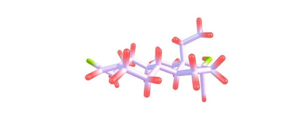 白で隔離レボノルゲストレル分子構造 — ストック写真