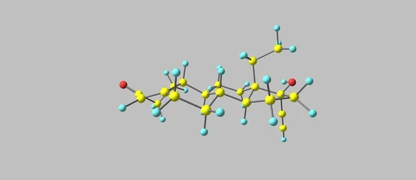 Levonorgestrel estrutura molecular isolado em cinza — Fotografia de Stock