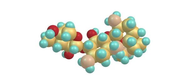 Gentamisin moleküler yapısı üzerinde beyaz izole — Stok fotoğraf