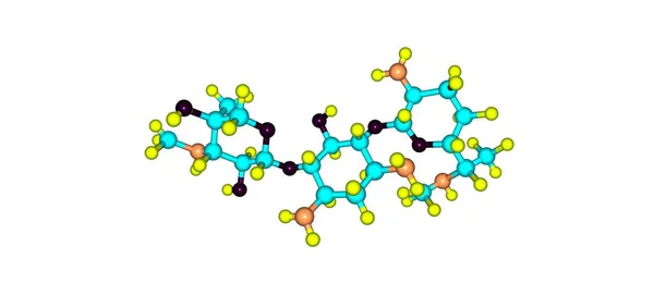 Moleculaire structuur gentamicine geïsoleerd op wit — Stockfoto