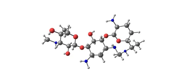 Moleculaire structuur gentamicine geïsoleerd op wit — Stockfoto