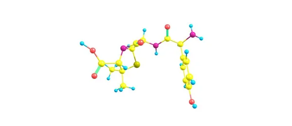 Estructura molecular de amoxicilina aislada en blanco — Foto de Stock