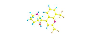 Mefloquine moleküler yapısı üzerinde beyaz izole