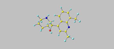 Gri izole Mefloquine moleküler yapısı