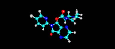 Hepinize moleküler yapısı üzerine siyah izole