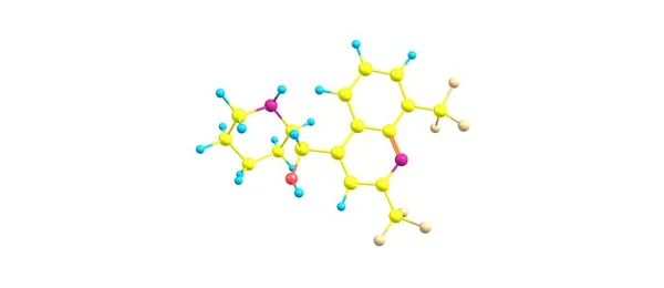 Estructura molecular de la mefloquina aislada en blanco —  Fotos de Stock