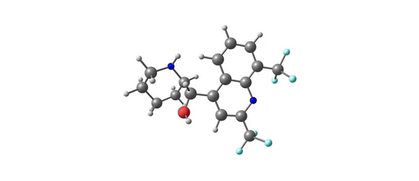 Moleculaire structuur Mefloquine geïsoleerd op wit — Stockfoto
