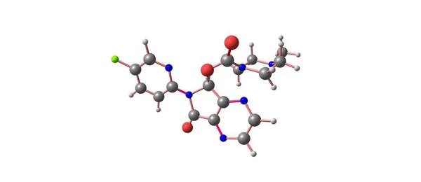 Estructura molecular de Zopiclone aislada en blanco —  Fotos de Stock