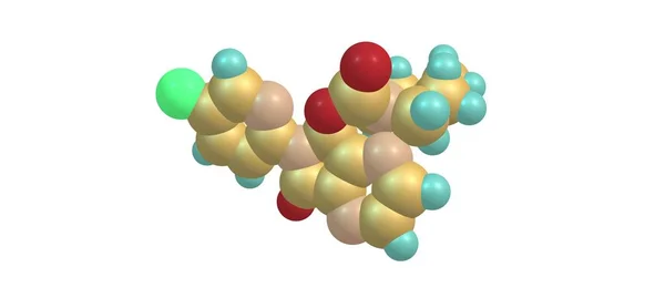 Moleculaire structuur Zopiclon geïsoleerd op wit — Stockfoto
