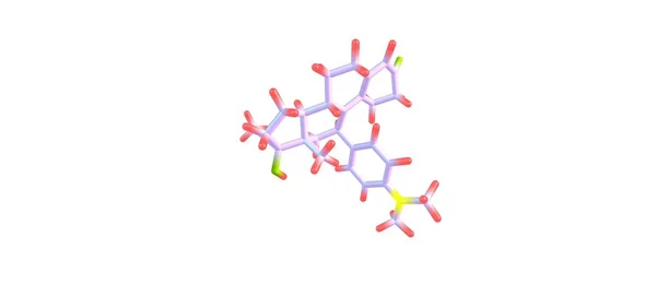 Estructura molecular de mifepristona aislada en blanco — Foto de Stock