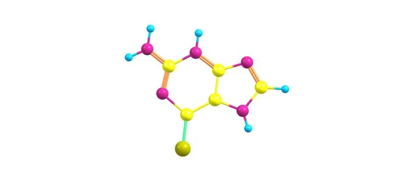 Estructura molecular de tioguanina aislada en blanco —  Fotos de Stock