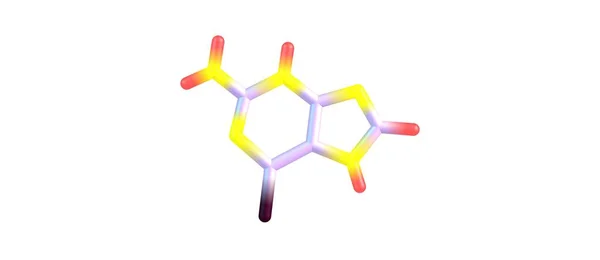 Estructura molecular de tioguanina aislada en blanco —  Fotos de Stock