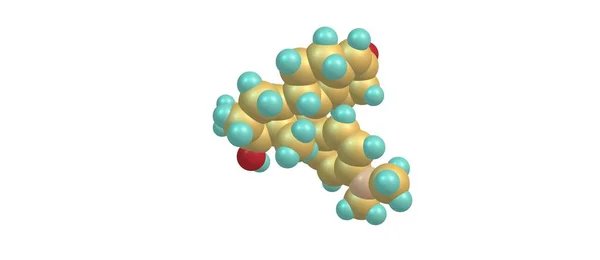 Struttura molecolare di Mifepristone isolata su bianco — Foto Stock
