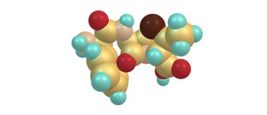 Ampisilin antibiyotik moleküler yapısı üzerinde beyaz izole