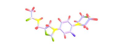 Beyaz izole Linezolid antibiyotik moleküler yapısı