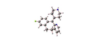Desloratadine moleküler yapısı üzerinde beyaz izole