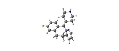 Desloratadine moleküler yapısı üzerinde beyaz izole