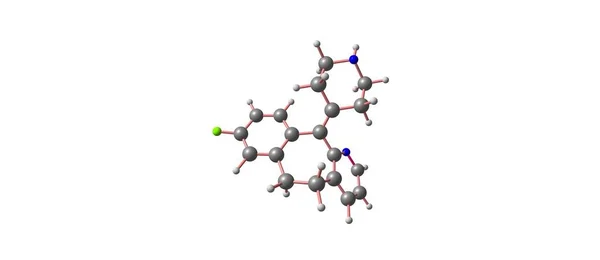 Struktura cząsteczkowa desloratadyny na białym tle — Zdjęcie stockowe