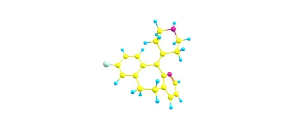 Estructura molecular de desloratadina aislada en blanco —  Fotos de Stock