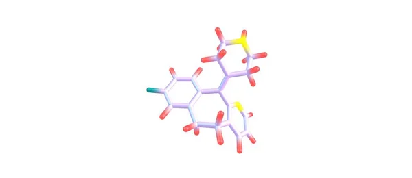 Estructura molecular de desloratadina aislada en blanco — Foto de Stock