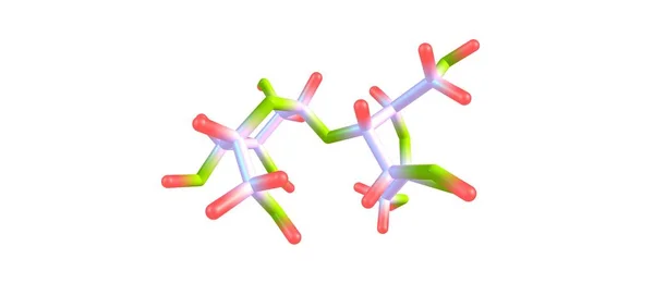 乳果糖分子结构上白色孤立 — 图库照片
