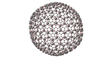 Beyaz izole Fullerene C720 moleküler yapısı