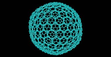 Siyah izole Fullerene C720 moleküler yapısı