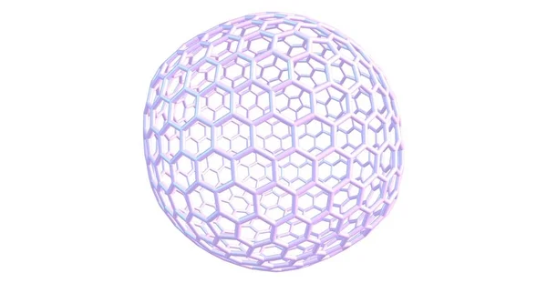 Fullerene C720 struttura molecolare isolata su bianco — Foto Stock