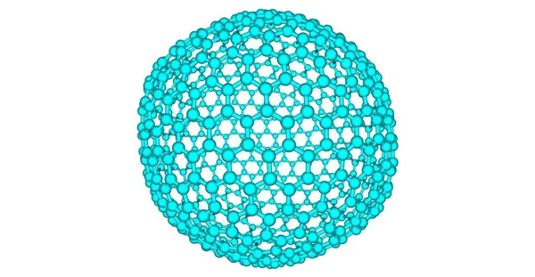 Molekulární struktura fullerenů C720 izolované na bílém — Stock fotografie