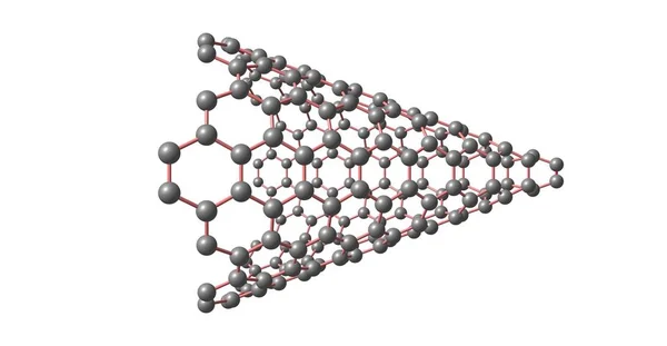 Kol nanocone molekylstruktur isolerad på vit — Stockfoto