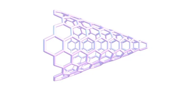Struttura molecolare in nanocono di carbonio isolato su bianco — Foto Stock