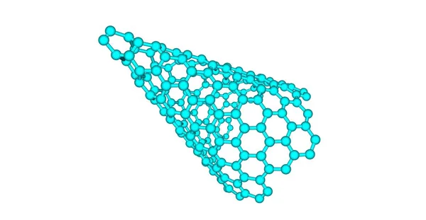 Uhlíková nanocone molekulární struktura izolované na bílém — Stock fotografie