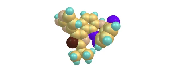 Moleculaire structuur Dabrafenib geïsoleerd op wit — Stockfoto