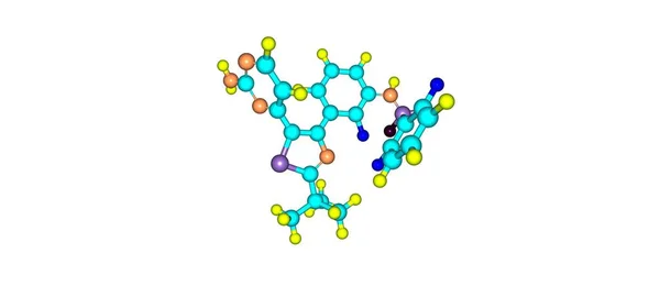 Estrutura molecular de Dabrafenib isolada em branco — Fotografia de Stock