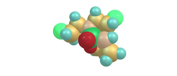 Struttura molecolare della ciclofosfamide isolata su bianco — Foto Stock