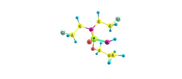 白で隔離シクロホスファミド分子構造 — ストック写真
